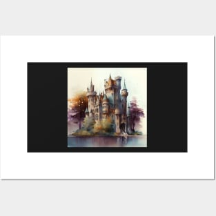 Castle Watercolor Ornament Posters and Art